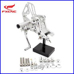 CNC Adjustable Rearset Foot Pegs Footrests For Monster 796 2010-2012 2013 Silver