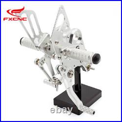 CNC Adjustable Rearset Foot Pegs Footrests For Monster 796 2010-2012 2013 Silver