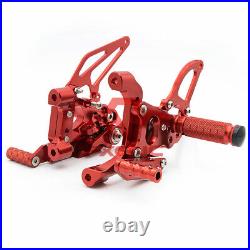 CNC Footpegs Rearsets Footrests For 2012-2013 1199 Panigale S Tricolore Red Pair