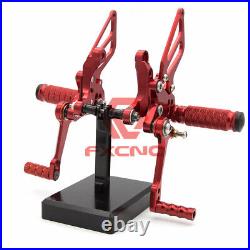 CNC Motorcycle Footpegs Rearset Footrest Pegs For 848/848 EV0 2008 2012-2013 Red