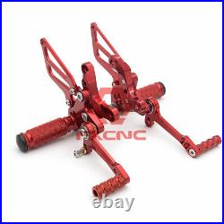 CNC Motorcycle Footpegs Rearset Footrest Pegs For 848/848 EV0 2008 2012-2013 Red