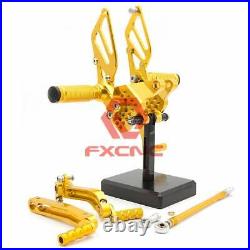 FXCNC CNC Front Adjustable Rearset Footpegs Foot Rest Footrest For 749 /999 Gold