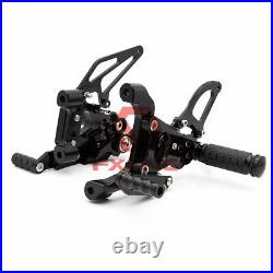 FXCNC CNC Front Footpegs Rearsets Footrests For 2012-2014 1199 Panigale S Black