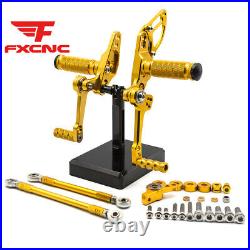 FXCNC CNC Front Rearsets Front Footpeg Footrests For STREETFIGHTER 848 1100 Gold