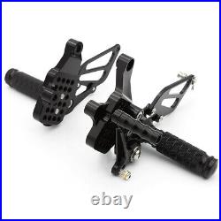 FXCNC CNC Motorcycle Rearset Footpegs Footrest Pedals Pegs For 749 /999 Black