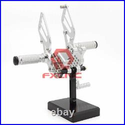 FXCNC CNC Silver Front Rearset Footrest Foot Pegs For 748/919/996/998 Aluminum