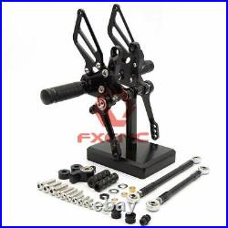 FXCNC Front Footpegs Rearset Footrest For 1198 2009-2011 2009 2010 2011 Black