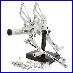 FXCNC Racing Motorcycle Rearset Footrest GP For Ducati 848 2008 2009 2010 Silver