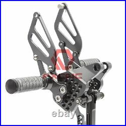 For 748/919/996/998 CNC Adjustable Front Rearset Footpegs Footrest Foot Peg Grey
