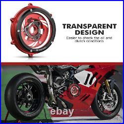 For Ducati Panigale V4/V4S 18-21 CNC Transparent Clutch Cover Pressure Plate Kit
