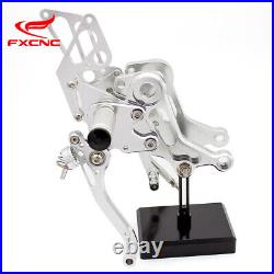 For Monster 796 2010-2013 CNC Adjustable Rearset Foot Pegs Footrests Silver 2012