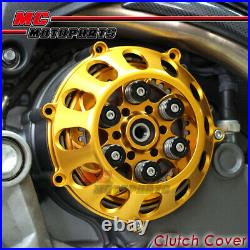 Gold CNC Billet Open Clutch Cover For Ducati Hypermotard 1100 Monster S4R CC27