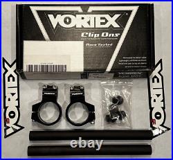 Vortex 48mm Black Stainless Steel 7 Degree Clip-Ons Removable Handlebar CL0048K